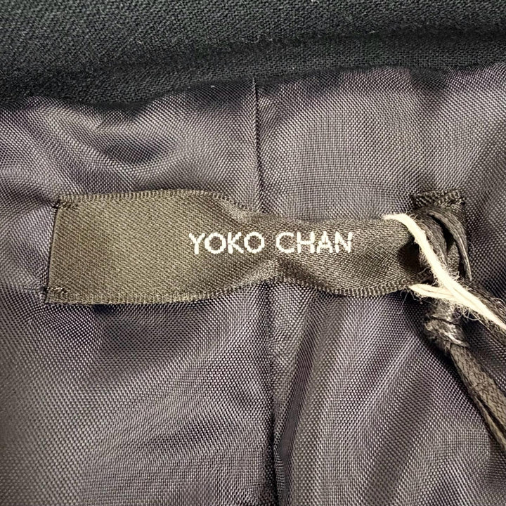 未使用品△YOKO CHAN ヨーコチャン 2023年製 YCC-523-197 フリルデザイン スタンドカラー ZIP UP 中綿 ジャケット ネイビー 36 正規品