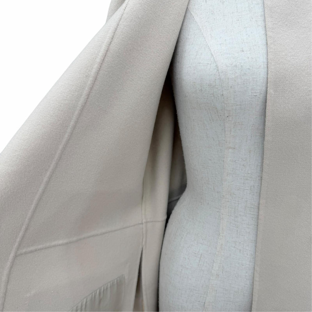 美品☆S MaxMara DESIGN FOR EASY LIVING エス マックスマーラ 90160179 ウール100％ ベルト付 ノーカラーコート ベージュ 40 正規品