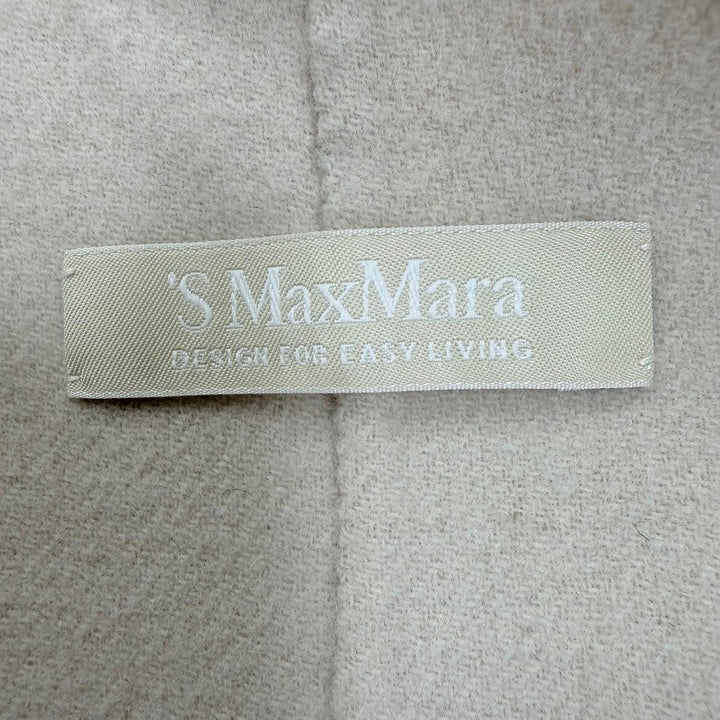 美品☆S MaxMara DESIGN FOR EASY LIVING エス マックスマーラ 90160179 ウール100％ ベルト付 ノーカラーコート ベージュ 40 正規品