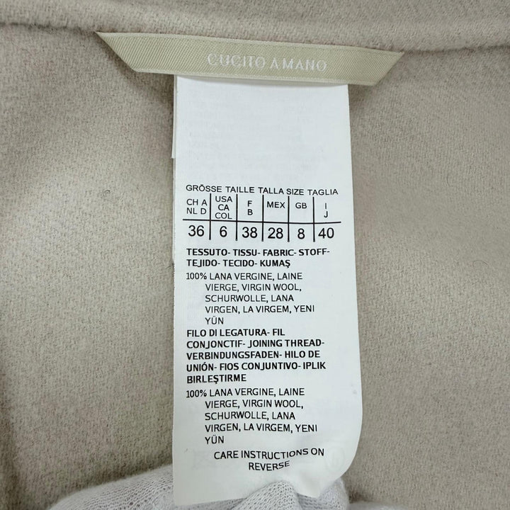 美品☆S MaxMara DESIGN FOR EASY LIVING エス マックスマーラ 90160179 ウール100％ ベルト付 ノーカラーコート ベージュ 40 正規品