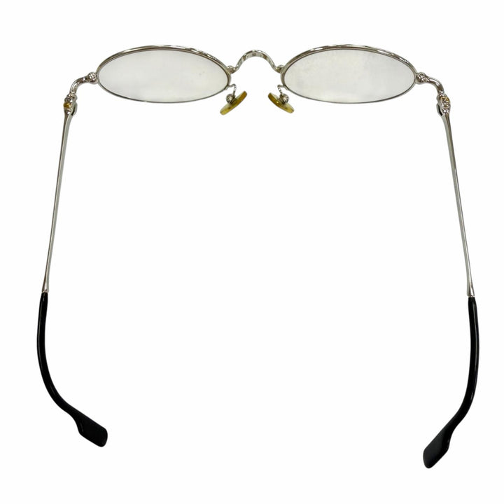 美品▼Cartier カルティエ トリニティ オーバル ロゴ金具 メガネ 眼鏡 アイウェア シルバー ブラック 47□19 130 度入 フランス製 メンズ