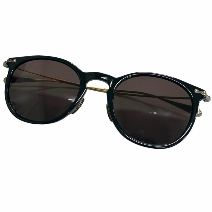 美品□OLIVER PEOPLES オリバーピープルズ Brayton ボストン サングラス ブラック アンティークゴールド 50□22-145 度なし 日本製