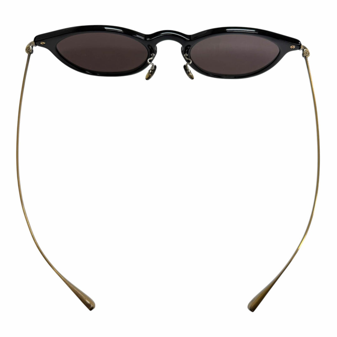 美品□OLIVER PEOPLES オリバーピープルズ Brayton ボストン サングラス ブラック アンティークゴールド 50□22-145 度なし 日本製