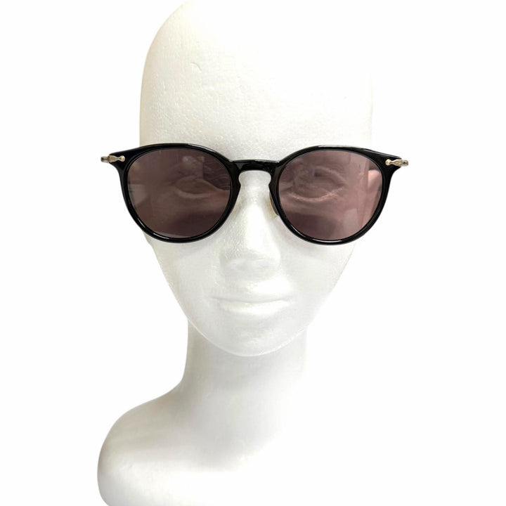 美品□OLIVER PEOPLES オリバーピープルズ Brayton ボストン サングラス ブラック アンティークゴールド 50□22-145 度なし 日本製