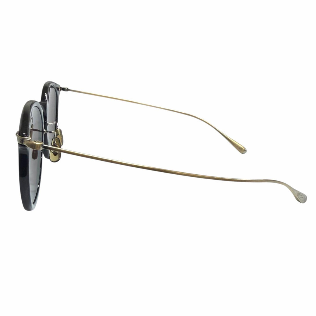 美品□OLIVER PEOPLES オリバーピープルズ Brayton ボストン サングラス ブラック アンティークゴールド 50□22-145 度なし 日本製