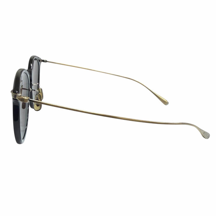 美品□OLIVER PEOPLES オリバーピープルズ Brayton ボストン サングラス ブラック アンティークゴールド 50□22-145 度なし 日本製