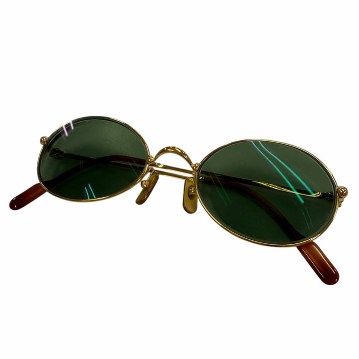 美品▼Cartier カルティエ トリニティ オーバル ロゴ金具付き アイウェア サングラス ゴールド ブラウン 53□21 140 度入り 仏製 メンズ
