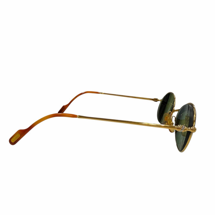 美品▼Cartier カルティエ トリニティ オーバル ロゴ金具付き アイウェア サングラス ゴールド ブラウン 53□21 140 度入り 仏製 メンズ