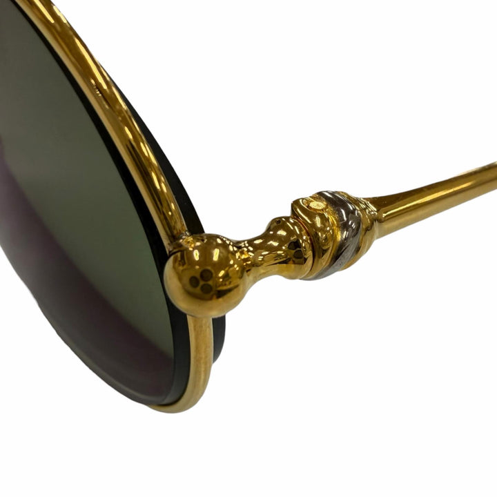美品▼Cartier カルティエ トリニティ オーバル ロゴ金具付き アイウェア サングラス ゴールド ブラウン 53□21 140 度入り 仏製 メンズ