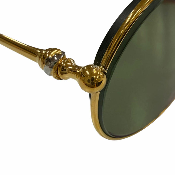 美品▼Cartier カルティエ トリニティ オーバル ロゴ金具付き アイウェア サングラス ゴールド ブラウン 53□21 140 度入り 仏製 メンズ