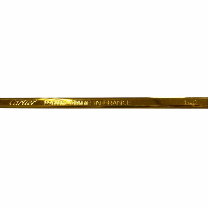 美品▼Cartier カルティエ ヴィンテージ マイヨン パンテール ロゴ金具付き サングラス ゴールド ボルドー 63□16 140 度入 仏製 メンズ