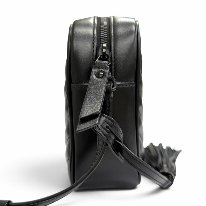 極美品△SAINT LAURENT PARIS サンローランパリ 612544 ルー カメラバッグ ロゴ タッセルチャーム キルティング レザー ショルダーバッグ