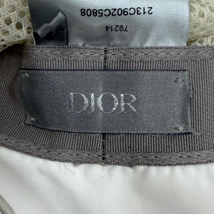 極美品★Dior HOMME ディオールオム 213C902C5808 ロゴパッチ付 バケットハット 帽子 ホワイト 59 イタリア製 正規品 メンズ レディース