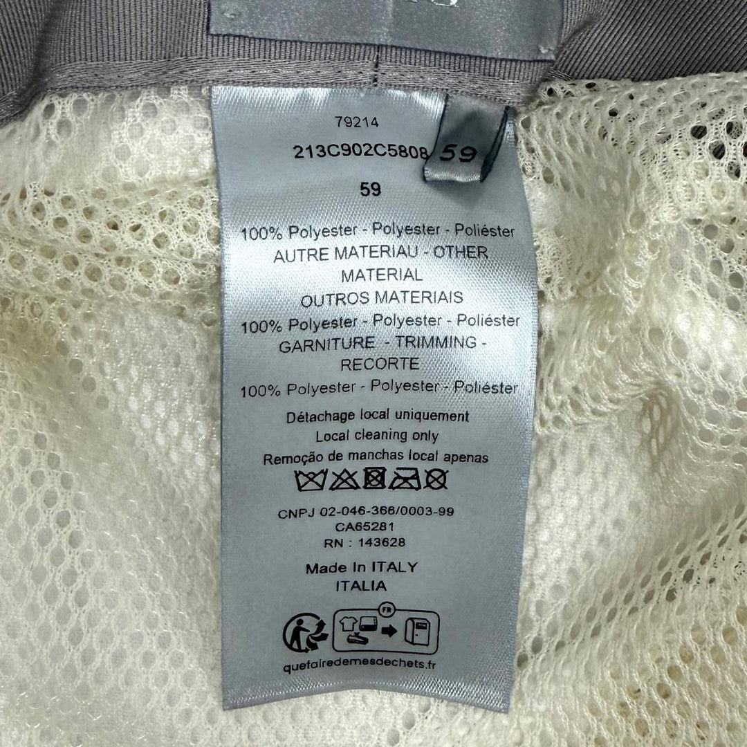 極美品★Dior HOMME ディオールオム 213C902C5808 ロゴパッチ付 バケットハット 帽子 ホワイト 59 イタリア製 正規品 メンズ レディース