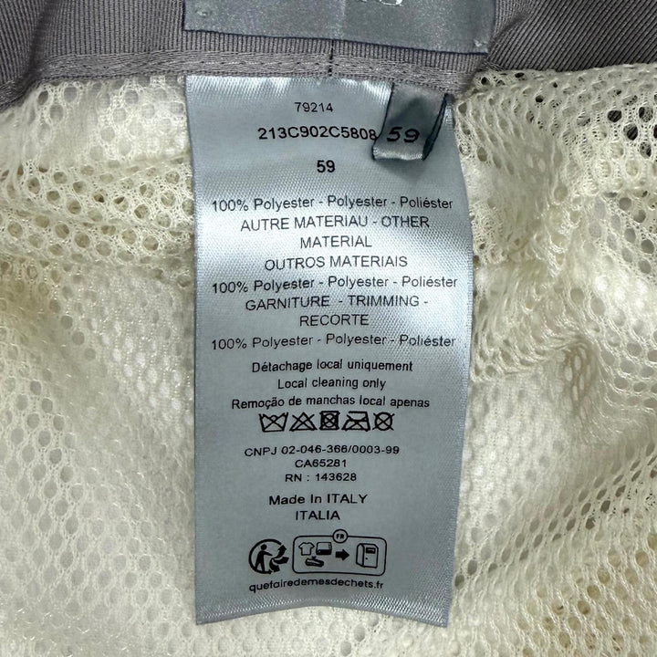 極美品★Dior HOMME ディオールオム 213C902C5808 ロゴパッチ付 バケットハット 帽子 ホワイト 59 イタリア製 正規品 メンズ レディース