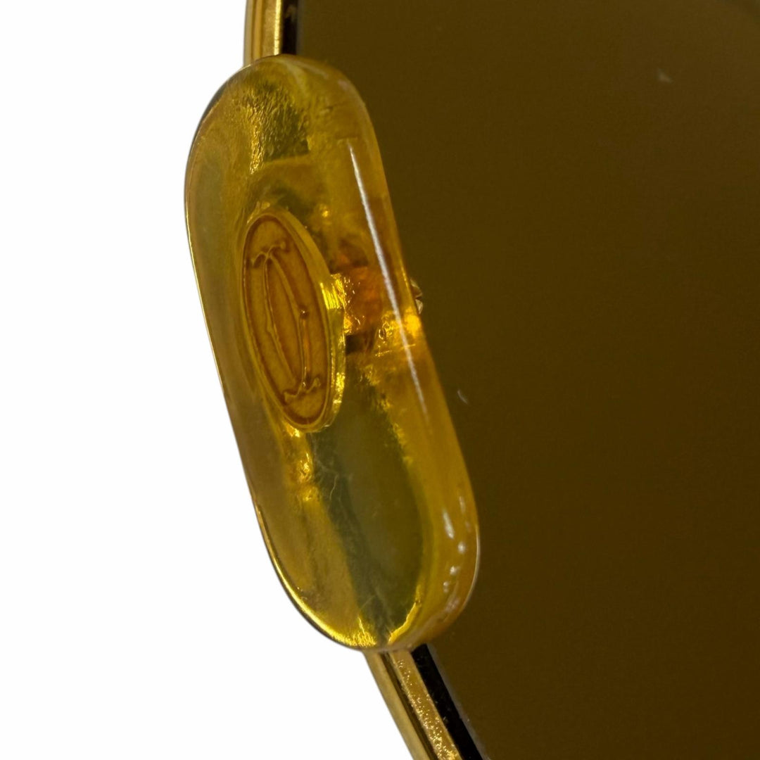 美品□Cartier カルティエ ヴィンテージ トリニティ ツーブリッジ ティアドロップ サングラス ゴールド ボルドー 62□14-140 フランス製