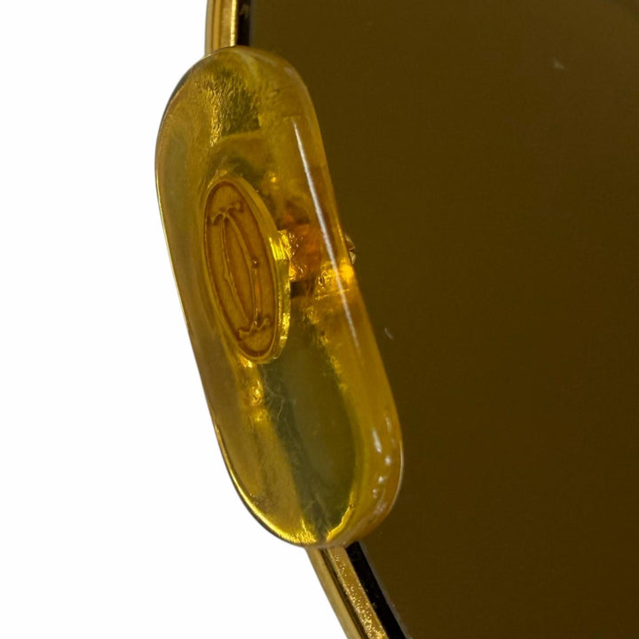 美品□Cartier カルティエ ヴィンテージ トリニティ ツーブリッジ ティアドロップ サングラス ゴールド ボルドー 62□14-140 フランス製