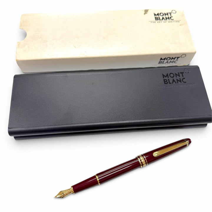 美品▼MONTBLANC モンブラン ヴィンテージ マイスターシュテュック クラシック ペン先14K Fニブ 万年筆 ボルドー ゴールド 西ドイツ製