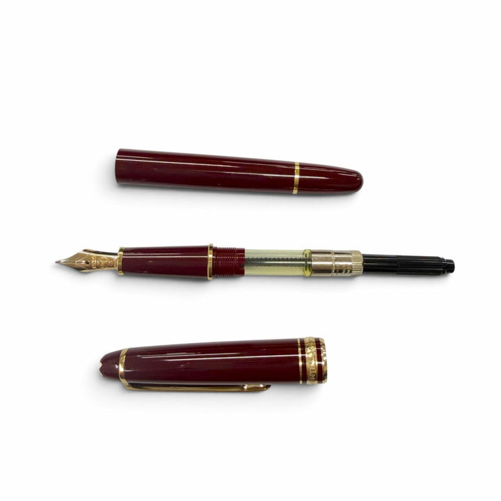 美品▼MONTBLANC モンブラン ヴィンテージ マイスターシュテュック クラシック ペン先14K Fニブ 万年筆 ボルドー ゴールド 西ドイツ製