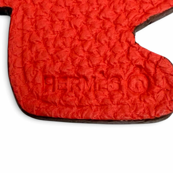 美品★HERMES エルメス プティアッシュ GM レッド ネイビー レザー 亀 タートル バッグチャーム レディース 箱付き