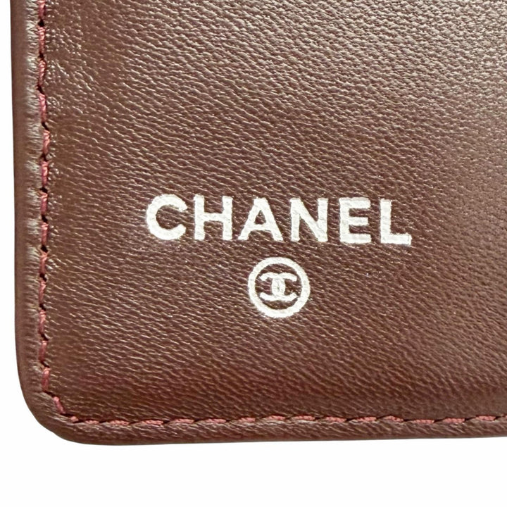 美品△CHANEL シャネル A31509 ラムスキン ココマーク マトラッセ タイムレスクラシック ロング フラップ ウォレット 長財布 ブラック