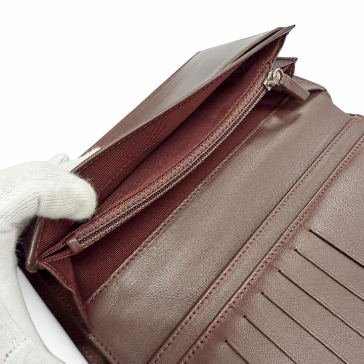 美品△CHANEL シャネル A31509 ラムスキン ココマーク マトラッセ タイムレスクラシック ロング フラップ ウォレット 長財布 ブラック