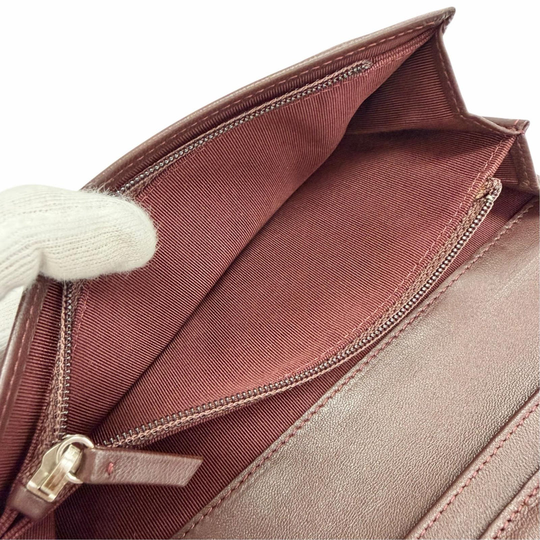美品△CHANEL シャネル A31509 ラムスキン ココマーク マトラッセ タイムレスクラシック ロング フラップ ウォレット 長財布 ブラック