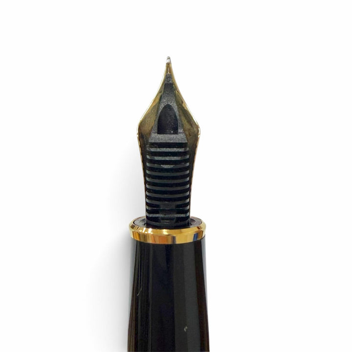 極美品▼MONTBLANC モンブラン マイスターシュテュック クラシック Pix ペン先14K EFニブ ホワイトスター 万年筆 ブラック ゴールド