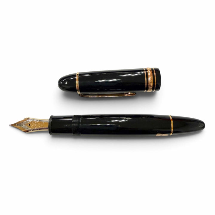 極美品▼MONTBLANC モンブラン マイスターシュテュック 149 ペン先18K Fニブ ホワイトスター 万年筆 ブラック ローズゴールド ドイツ製
