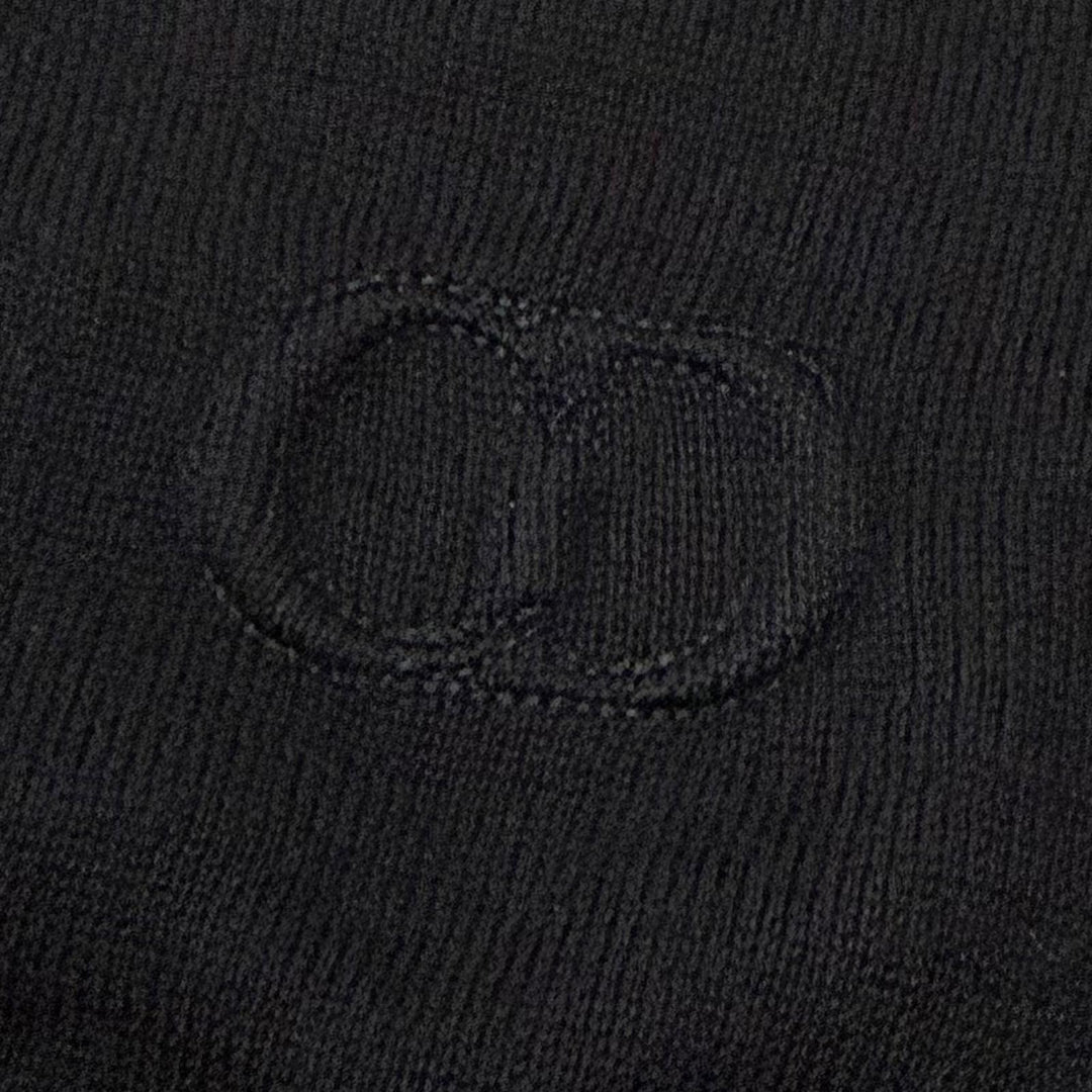美品▼DIOR ディオール オム 513M648A0000 カシミヤ100% CDロゴ刺繍 クルーネック ニットセーター ブラック XL イタリア製 正規品 メンズ