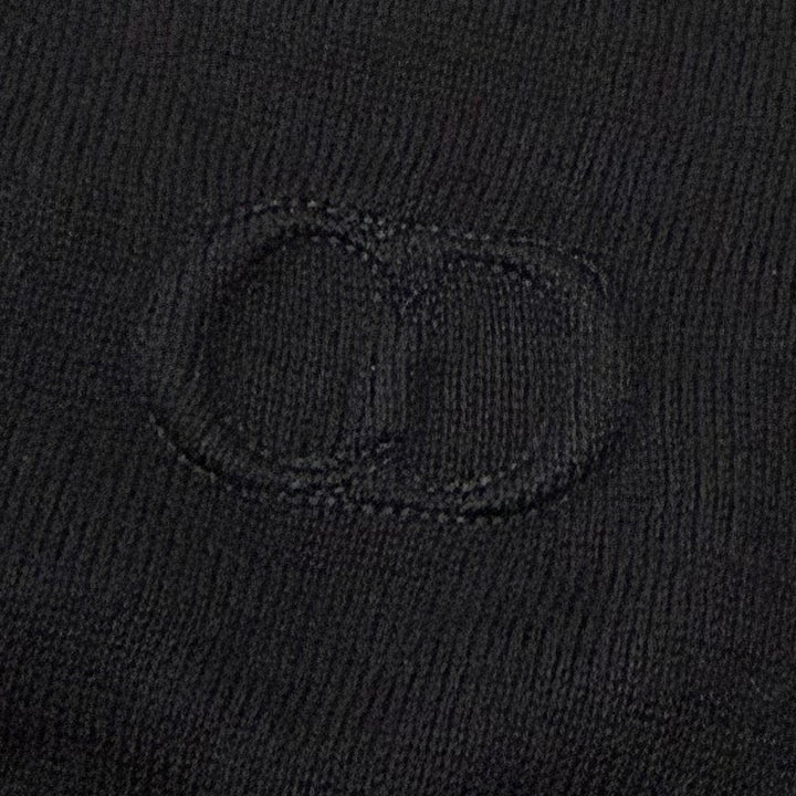 美品▼DIOR ディオール オム 513M648A0000 カシミヤ100% CDロゴ刺繍 クルーネック ニットセーター ブラック XL イタリア製 正規品 メンズ