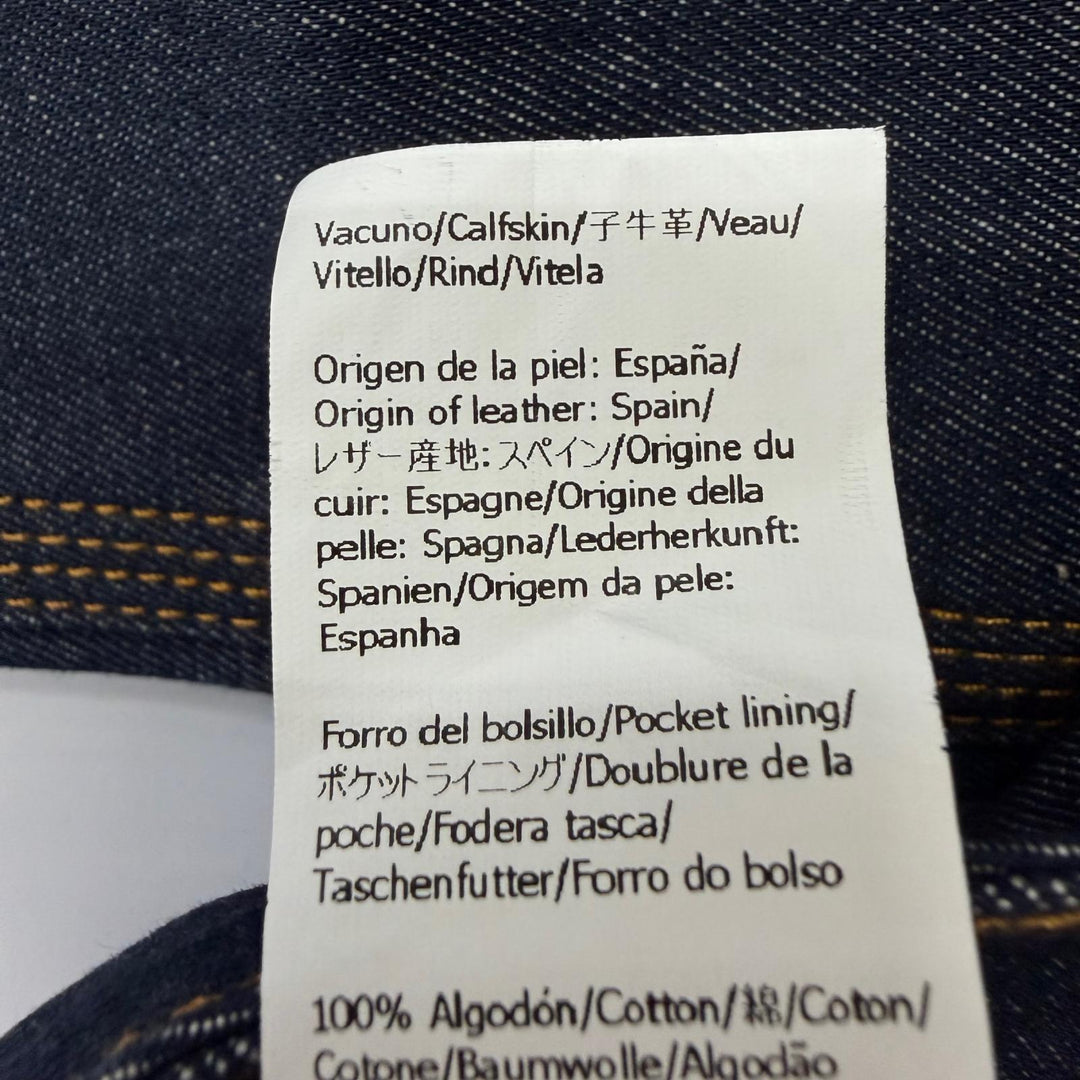 極美品☆LOEWE ロエベ S359Y11X68 FISHERMAN TURN-UP JEANS アナグラムレザーパッチ デニムパンツ インディゴ 34 伊製 正規品 レディース