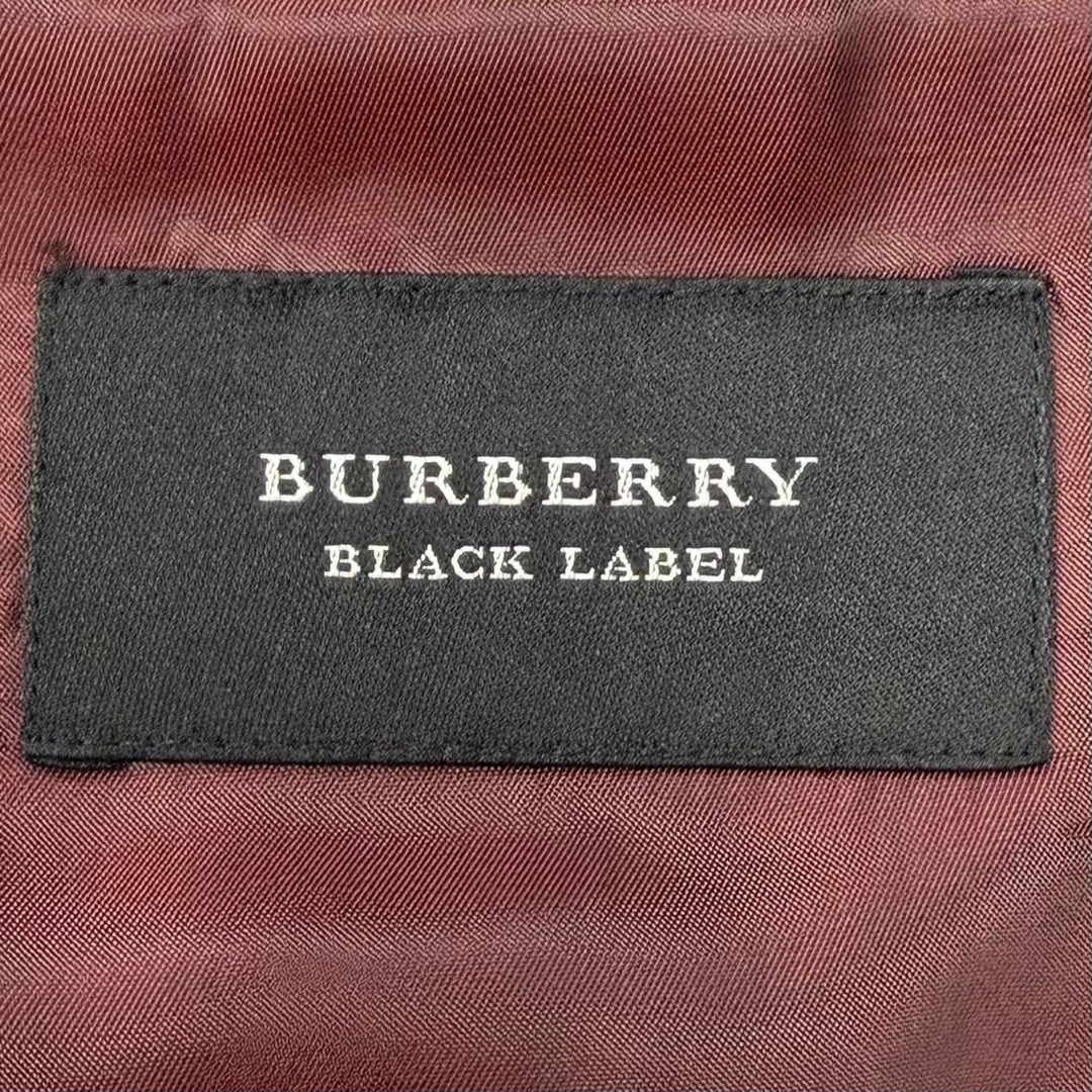 極美品▼BURBERRY BLACK LABEL バーバリーブラックレーベル ウール100% ストライプ柄 3ピース スーツ ブラック L 日本製 正規品 メンズ