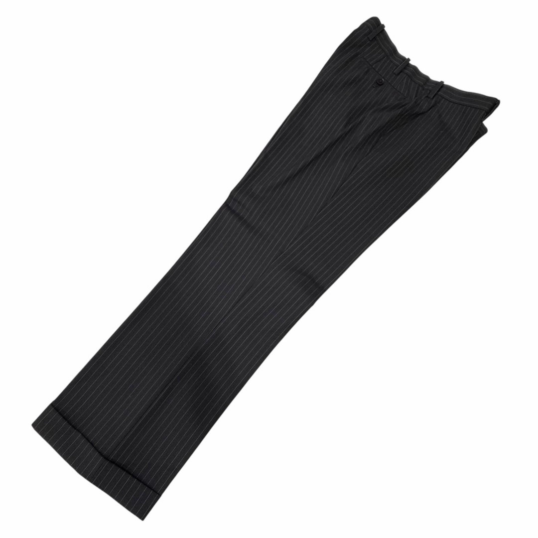 極美品▼BURBERRY BLACK LABEL バーバリーブラックレーベル ウール100% ストライプ柄 3ピース スーツ ブラック L 日本製 正規品 メンズ