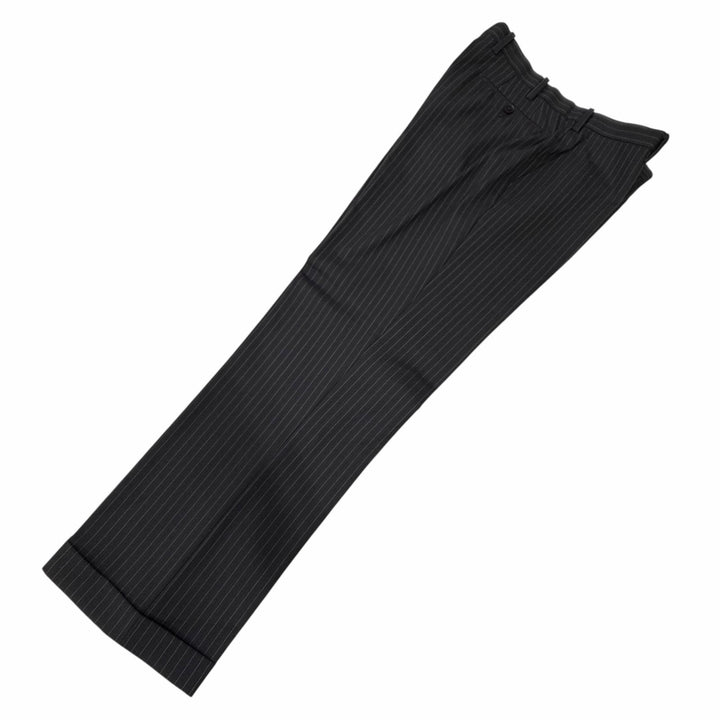 極美品▼BURBERRY BLACK LABEL バーバリーブラックレーベル ウール100% ストライプ柄 3ピース スーツ ブラック L 日本製 正規品 メンズ