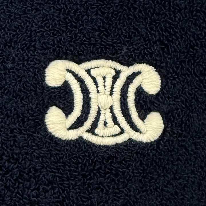 極美品★CELINE セリーヌ 25AW RR0E50A80 トリオンフ刺繍 半袖 ミニポロドレス ワンピース ネイビー XS イタリア製 正規品 レディース