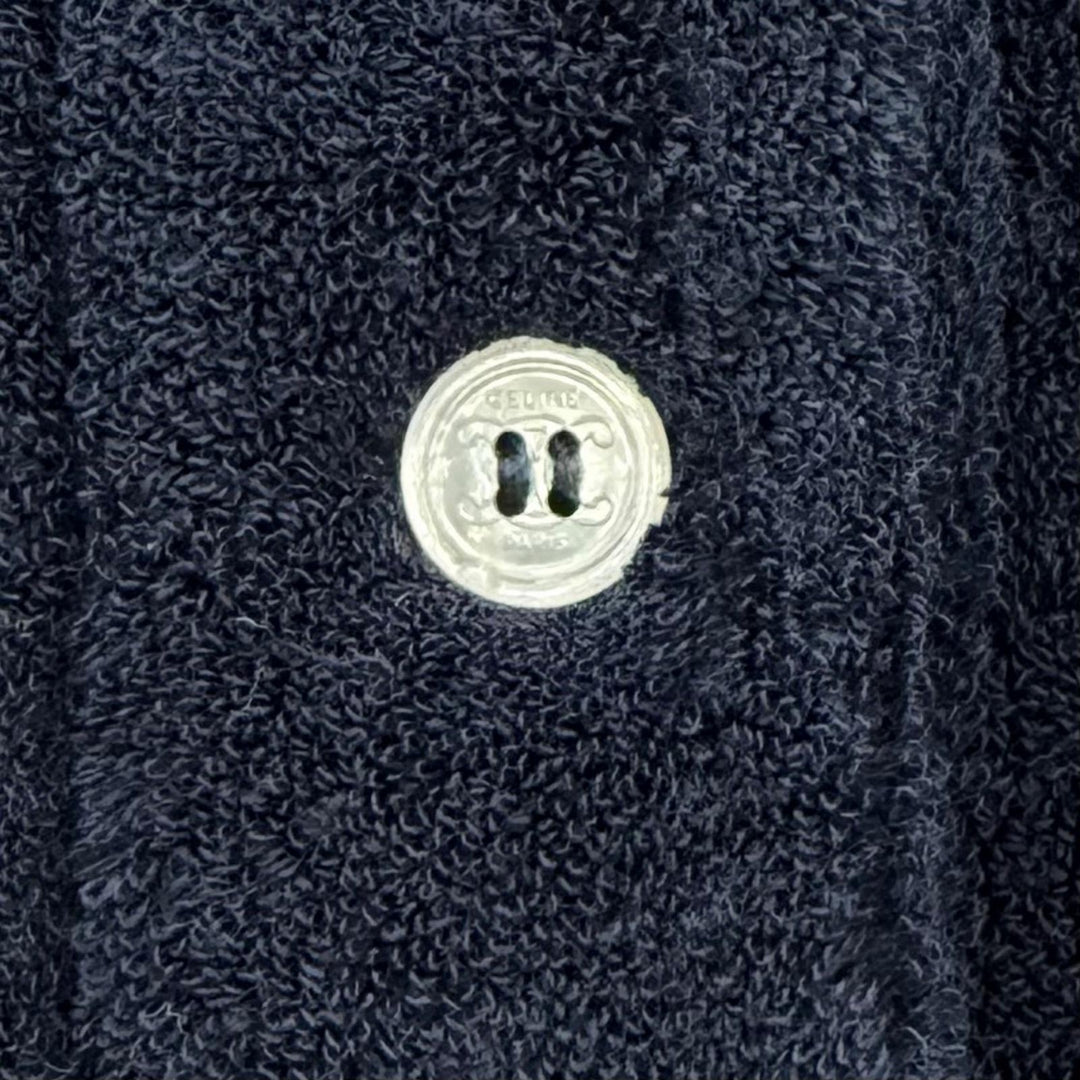 極美品★CELINE セリーヌ 25AW RR0E50A80 トリオンフ刺繍 半袖 ミニポロドレス ワンピース ネイビー XS イタリア製 正規品 レディース