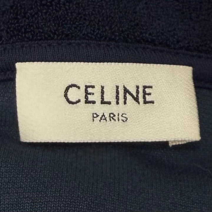 極美品★CELINE セリーヌ 25AW RR0E50A80 トリオンフ刺繍 半袖 ミニポロドレス ワンピース ネイビー XS イタリア製 正規品 レディース