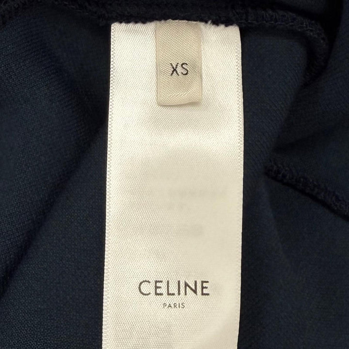 極美品★CELINE セリーヌ 25AW RR0E50A80 トリオンフ刺繍 半袖 ミニポロドレス ワンピース ネイビー XS イタリア製 正規品 レディース