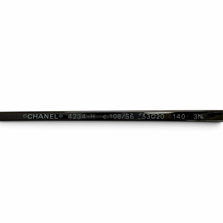 極美品☆CHANEL シャネル 4234-H ココマーク エコパール付 サングラス ガンメタリック ブラック 53□20 140 デモレンズ 箱・保存袋付