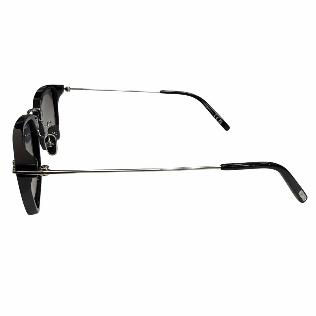 未使用品□TOM FORD トムフォード TF1042-D ウェリントンフレーム サングラス ブラック シルバー 52□21-145 デモレンズ イタリア製