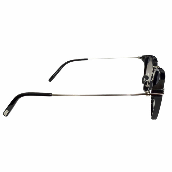 未使用品□TOM FORD トムフォード TF1042-D ウェリントンフレーム サングラス ブラック シルバー 52□21-145 デモレンズ イタリア製