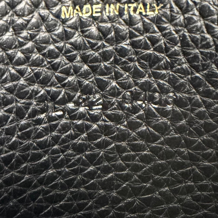 未使用△FERRAGAMO フェラガモ 220406 ガンチーニ ラウンドファスナー レザー コインケース コンパクトウォレット 小銭入 ブラック 箱付