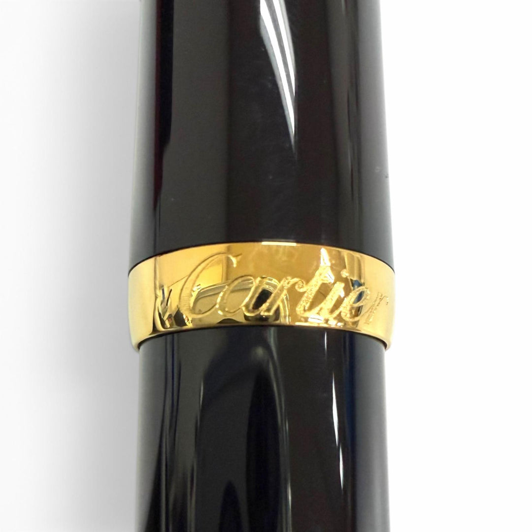 極美品□Cartier カルティエ ロードスタードゥカルティエ ローラーボール ボールペン ブラック ゴールド フランス製 メンズ 筆記確認済み
