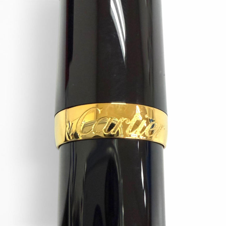 極美品□Cartier カルティエ ロードスタードゥカルティエ ローラーボール ボールペン ブラック ゴールド フランス製 メンズ 筆記確認済み