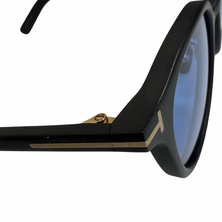 未使用品□TOM FORD トムフォード TF977-D 日本企画限定モデル サングラス マットブラック ブルーレンズ 48□22-145 度なし イタリア製