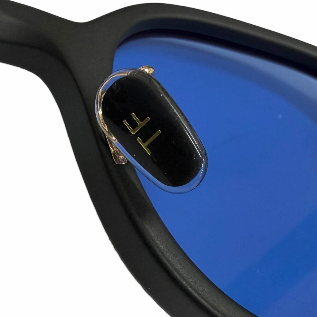 未使用品□TOM FORD トムフォード TF977-D 日本企画限定モデル サングラス マットブラック ブルーレンズ 48□22-145 度なし イタリア製