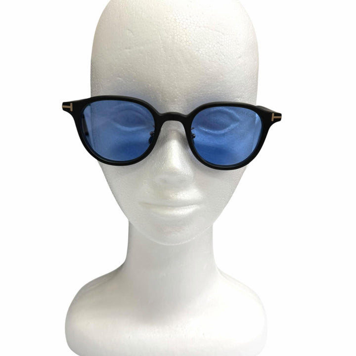 未使用品□TOM FORD トムフォード TF977-D 日本企画限定モデル サングラス マットブラック ブルーレンズ 48□22-145 度なし イタリア製