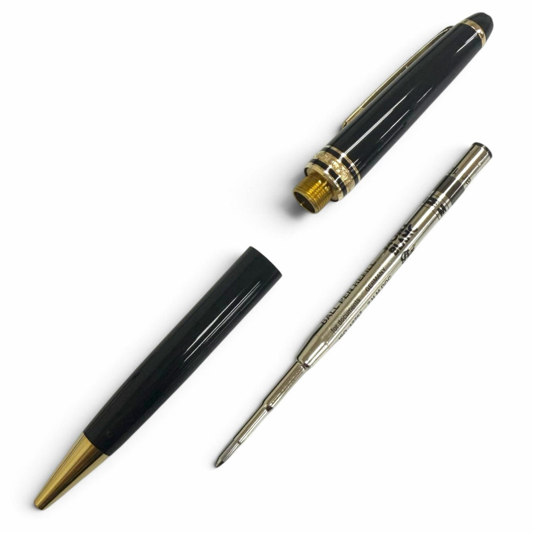 極美品□MONTBLANC モンブラン マイスターシュテュック クラシック Pix ツイスト式 ボールペン ブラック ゴールド ドイツ製 ケース付き