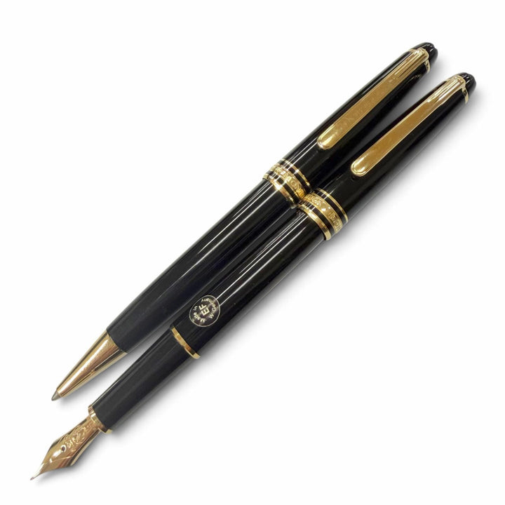 美品▼MONTBLANC モンブラン マイスターシュテュック クラシック ペン先14K EFニブ ホワイトスター 万年筆 ボールペン 2本セット 筆記◎